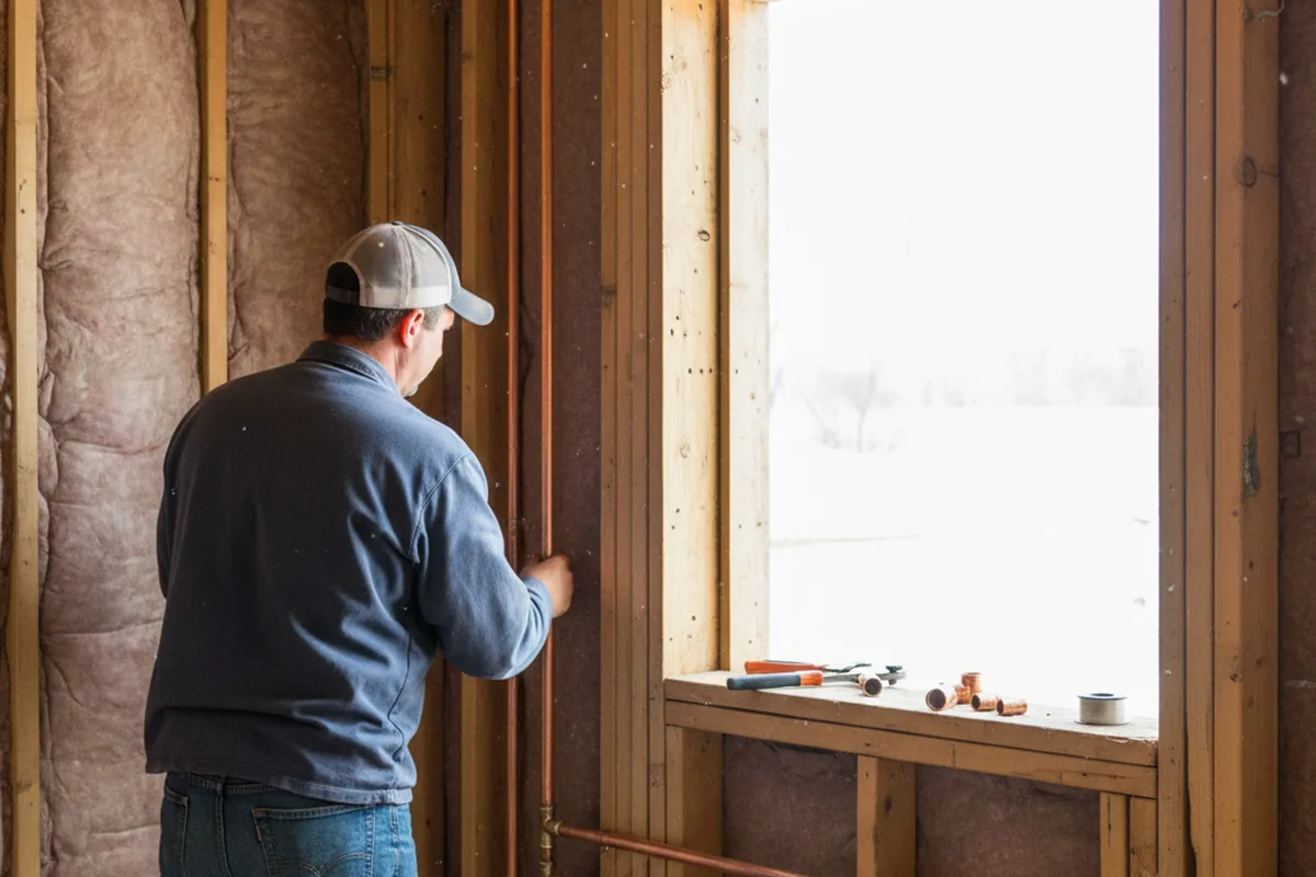 Licensed plumber running new copper supply lines in a Bluff City home